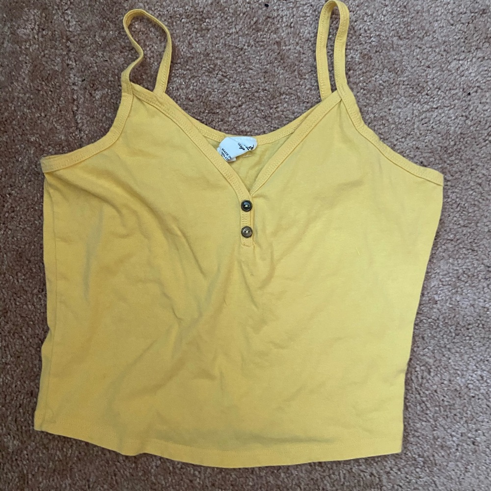 yellow tank top